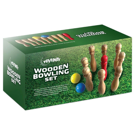 Toyfinity Wooden Bowling Game Set