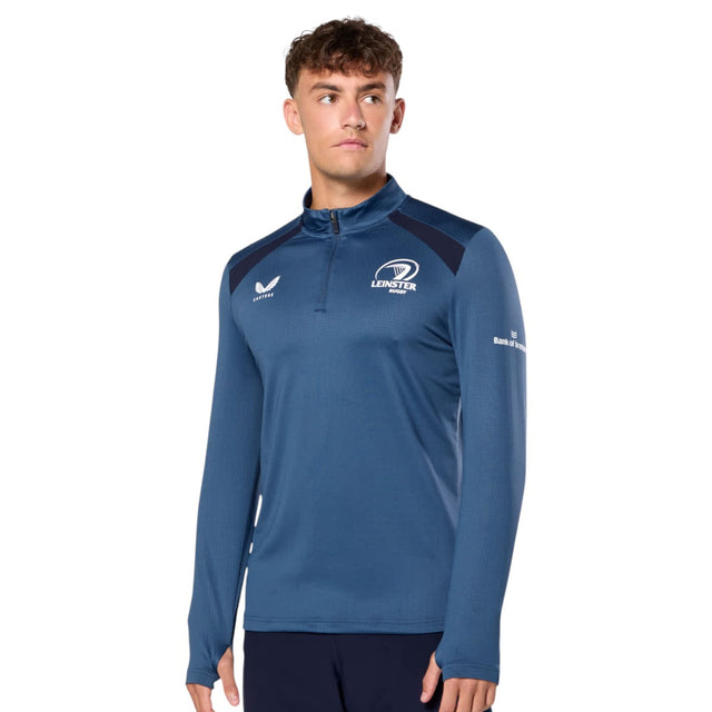 Castore Leinster Rugby Mens Performance Half-Zip Midlayer Top
