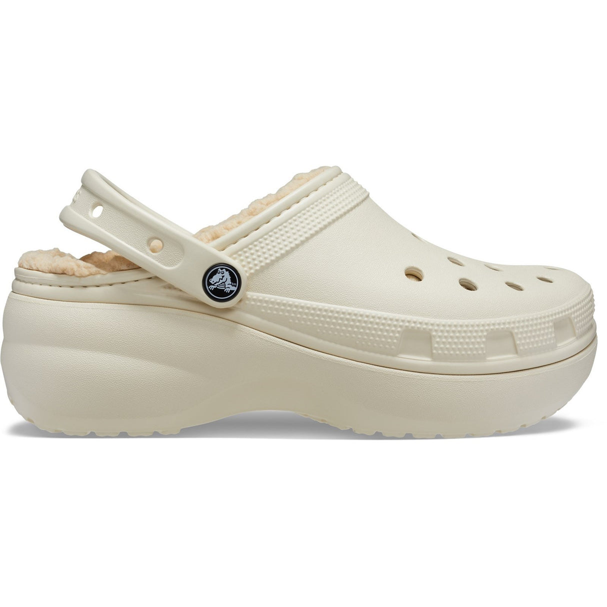 Crocs Classic Platform Lined Classic Ladies Slippers Bone