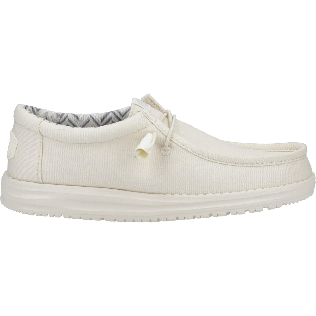 HEYDUDE Mens Wally Canvas Shoe Stone White