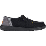 HEYDUDE Womens Wendy Boho Crochet Shoes Black