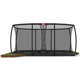 BERG Ultim Elite FlatGround 500 Trampoline Grey + Safety Net DLX XL
