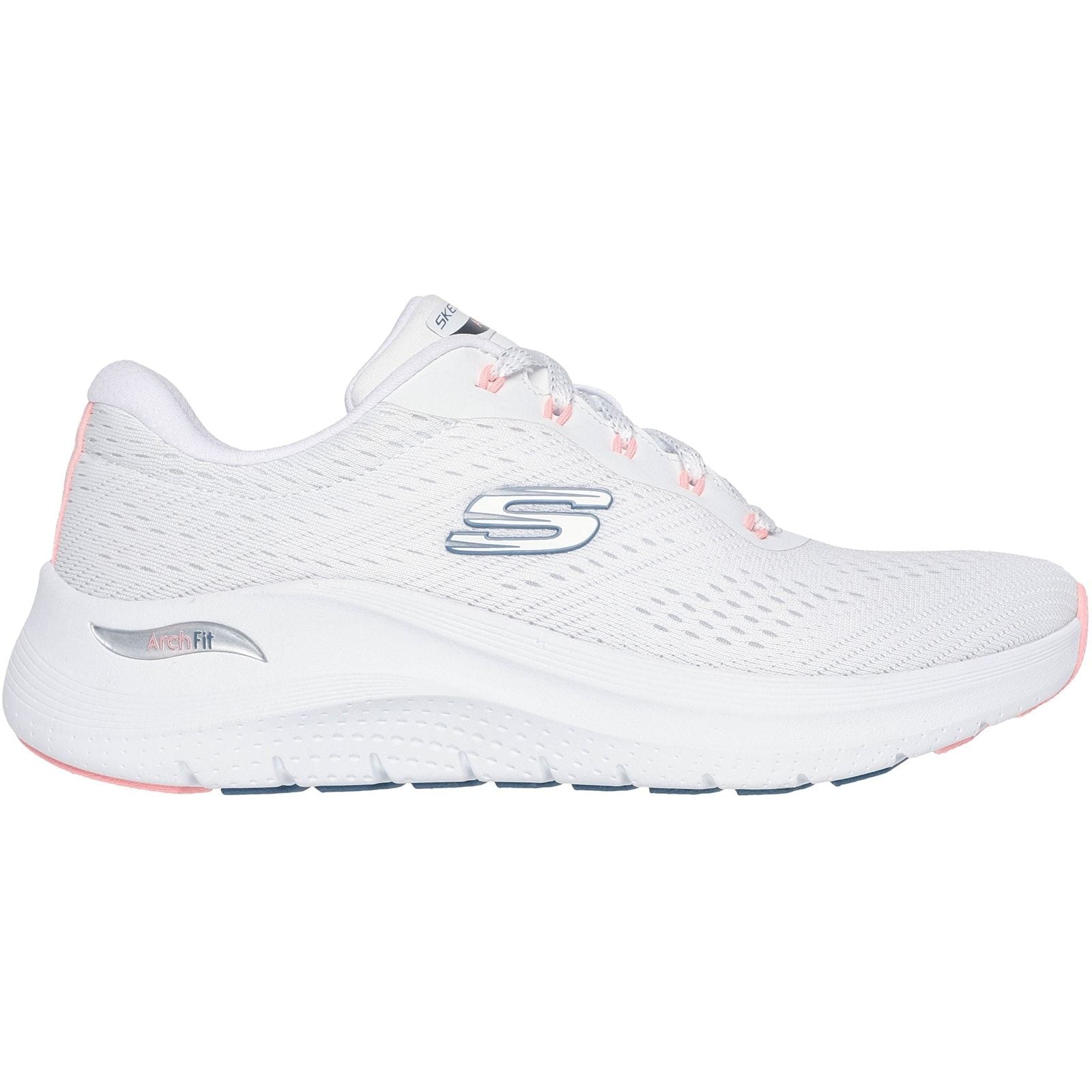 Skechers Womens Arch Fit Big League Trainers White/Pink/Blue