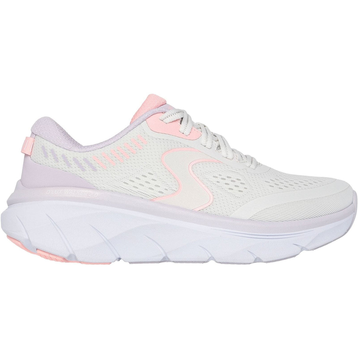 Skechers Womens D'Lux Walker 2.0 Active Pace Trainer Off White/Pink