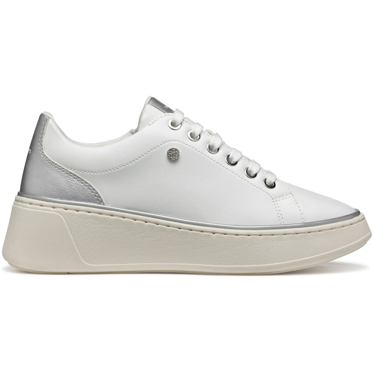 Geox Womens D SUNNETTY SNEAKERS White/Silver