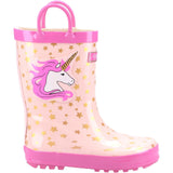 Cotswold Junior Kids Puddle Waterproof Pull On Boot Unicorn