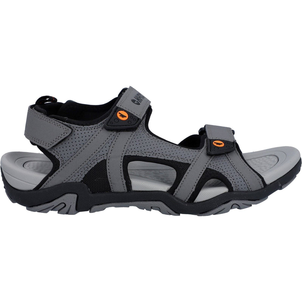 Hi-Tec Mens Crater Sandal Steel Grey/Black/Orange
