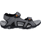 Hi-Tec Mens Crater Sandal Steel Grey/Black/Orange