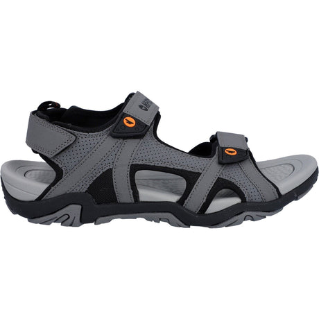 Hi-Tec Mens Crater Sandal Steel Grey/Black/Orange