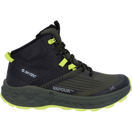 Hi-Tec Mens Fuse Trail Mid WP Trainers Black/Olive