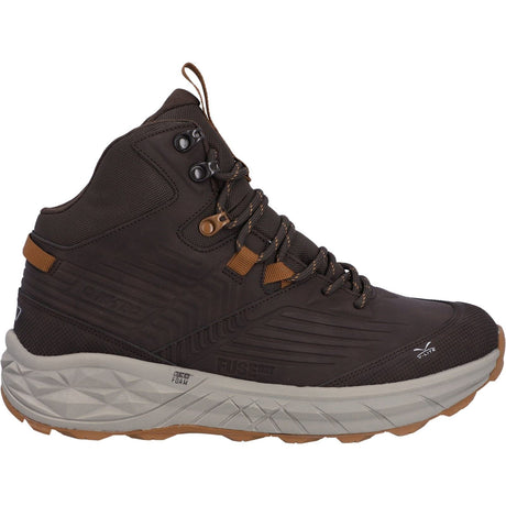 Hi-Tec Mens Fuse Trek Mid Hiking Boots Steel/Charcoal/Bright Marigold