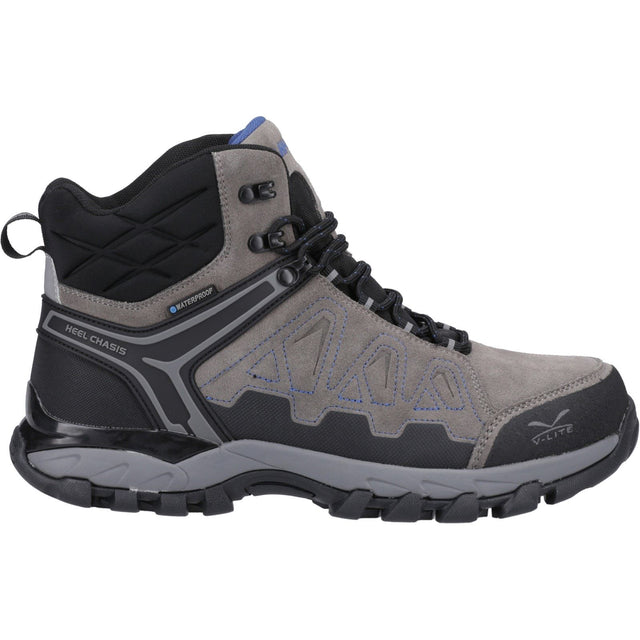 Hi-Tec Mens V-Lite Explorer WP Hiking Boots Charcoal/Grey/Dark Blue