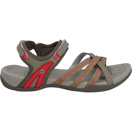 Hi-Tec Womens Savanna II Sandal Light Taupe/Olive/Sunset Coral