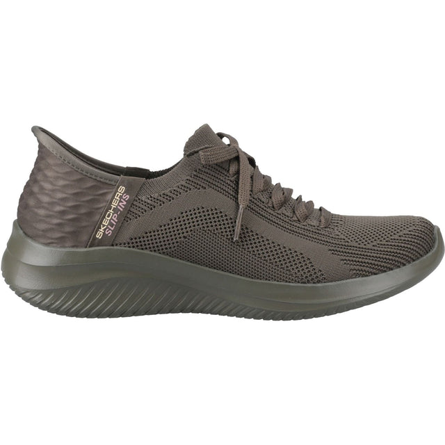 Skechers Womens Ultra Flex 3.0 Pure Color Trainers Olive