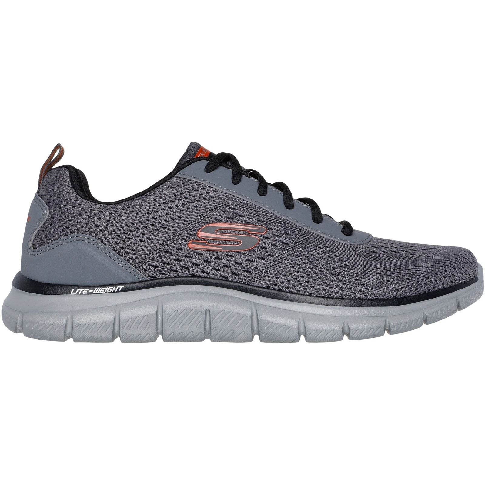 Skechers Mens Track Leshur Shoes Charcoal/Orange - Main Image