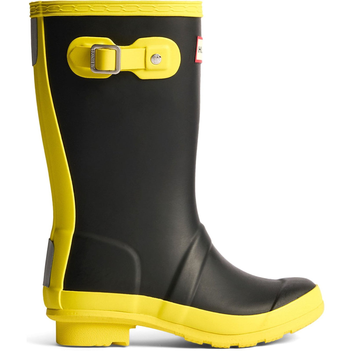 Hunter Kids Junior Originals Boot Black/Illuminating Yellow