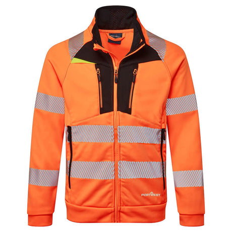 Portwest DX4 Hi-Vis Funnel Neck Zipped Sweatshirt Orange/Black