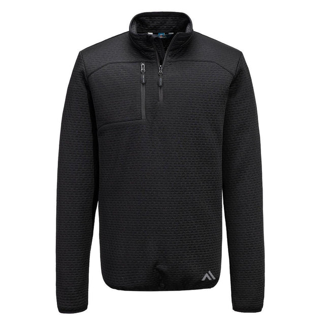 Portwest KX3 Sport Textured 1/4 Zip Sweatshirt Black