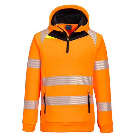 Portwest DX4 Hi-Vis 1/4 Zip Hoodie Orange/Black