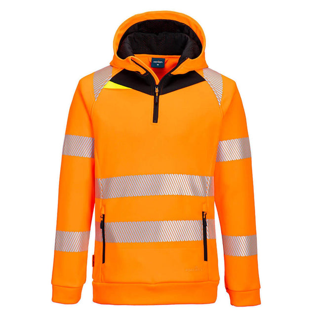 Portwest DX4 Hi-Vis 1/4 Zip Hoodie Orange/Black