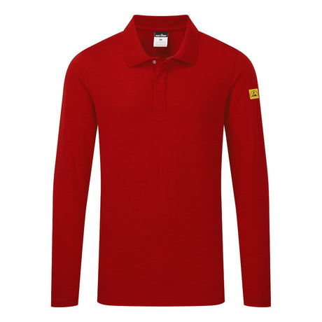 Portwest Anti-Static ESD Polo Shirt L/S Deep Red