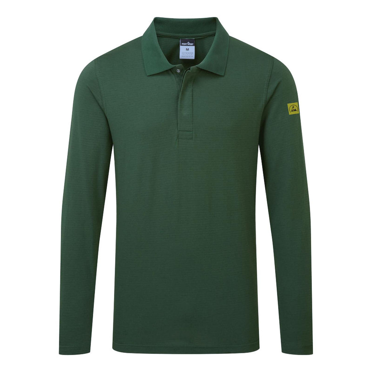 Portwest Anti-Static ESD Polo Shirt L/S Forest Green