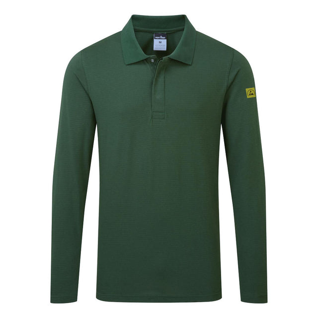 Portwest Anti-Static ESD Polo Shirt L/S Forest Green