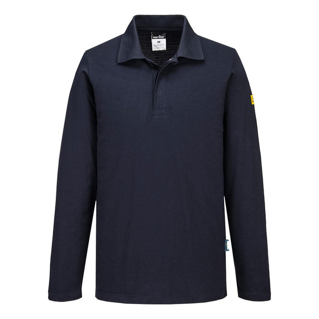 Portwest Anti-Static ESD Polo Shirt L/S Navy