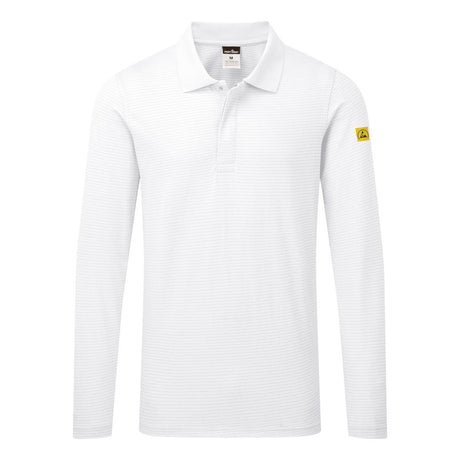 Portwest Anti-Static ESD Polo Shirt L/S White