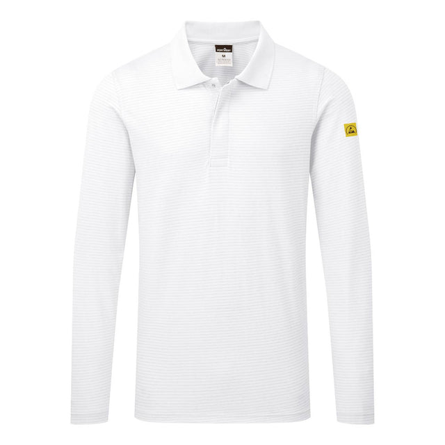 Portwest Anti-Static ESD Polo Shirt L/S White