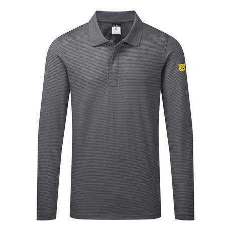 Portwest Anti-Static ESD Polo Shirt L/S Zoom Grey