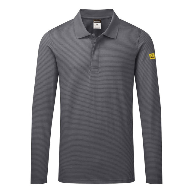 Portwest Anti-Static ESD Polo Shirt L/S Zoom Grey