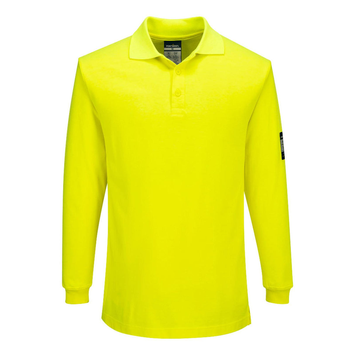Portwest Modaflame Knit FR Long Sleeve Polo Shirt Yellow