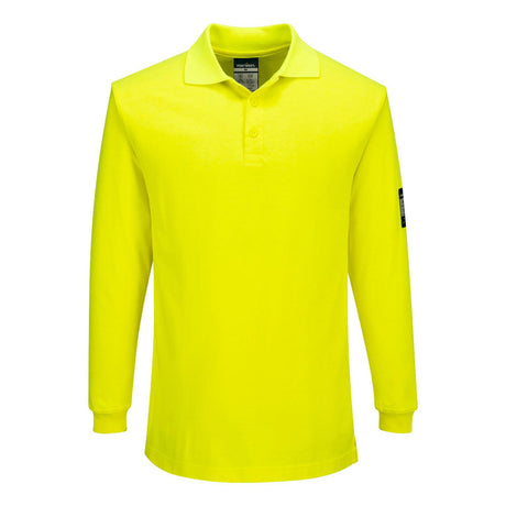 Portwest Modaflame Knit FR Long Sleeve Polo Shirt Yellow