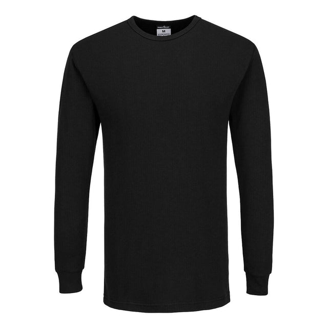 Portwest Thermal T-Shirt Long Sleeve Black