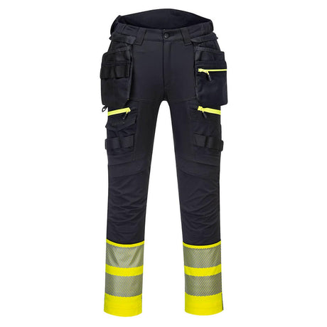 Portwest DX4 Hi-Vis Detachable Holster Pocket Class 1 Trousers Yellow/Black