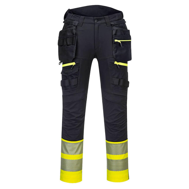 Portwest DX4 Hi-Vis Detachable Holster Pocket Class 1 Trousers Yellow/Black