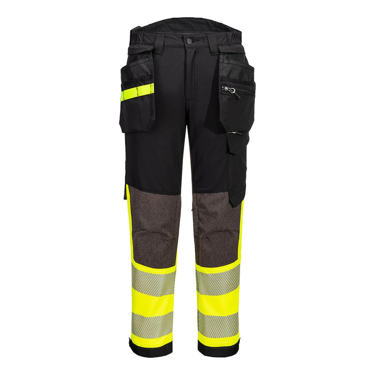 Portwest EV4 Hi-Vis Stretch Detachable Holster Class 1 Trousers Yellow/Black