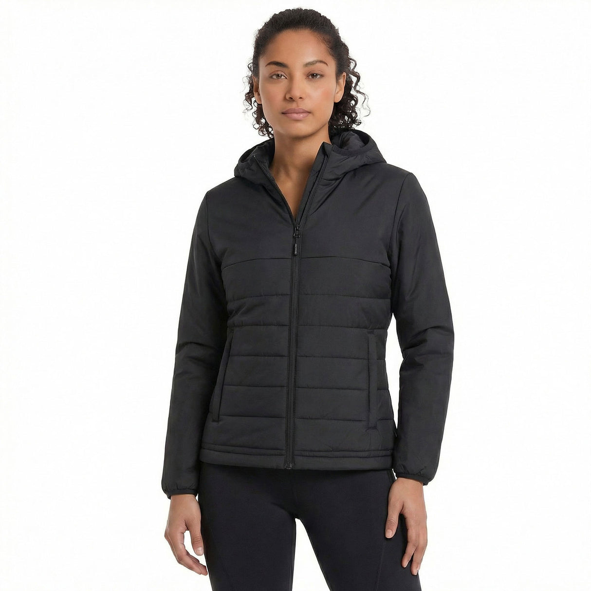 Portwest Professional Women's Hooded Insulated Baffle Jacket Black