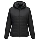 Portwest Professional Women's Hooded Insulated Baffle Jacket Black