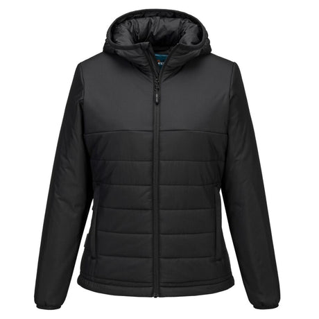Portwest Professional Women's Hooded Insulated Baffle Jacket Black
