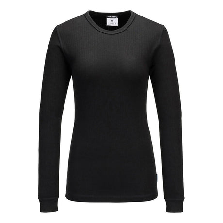 Portwest Women's Thermal T-Shirt Long Sleeve Black