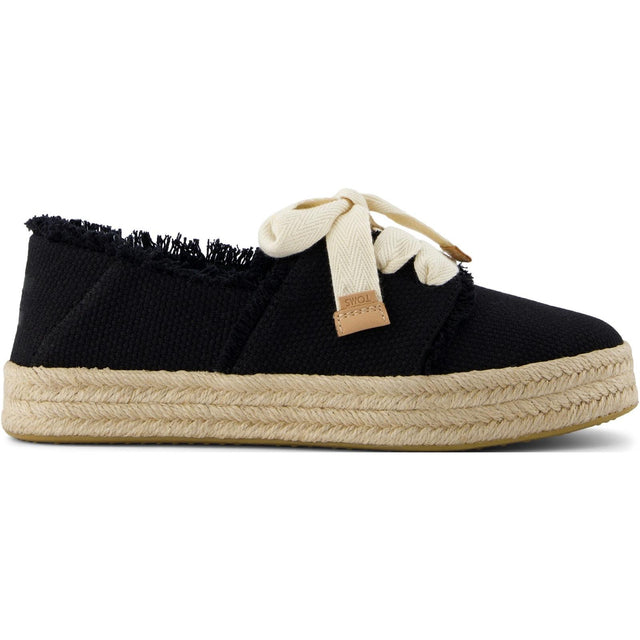 TOMS Womens Carolina Lace Up Espadrille Black Beachside