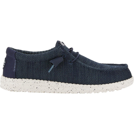HEYDUDE Mens Wally Stretch Mesh Shoes Navy