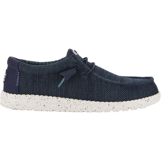 HEYDUDE Mens Wally Stretch Mesh Shoes Navy