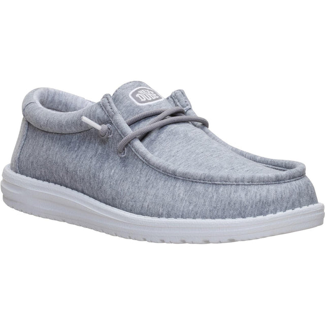 HEYDUDE Mens Wally Stretch Jersey Grey