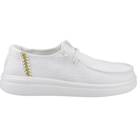HEYDUDE Womens Wendy Rise Perf Canvas Shoes White