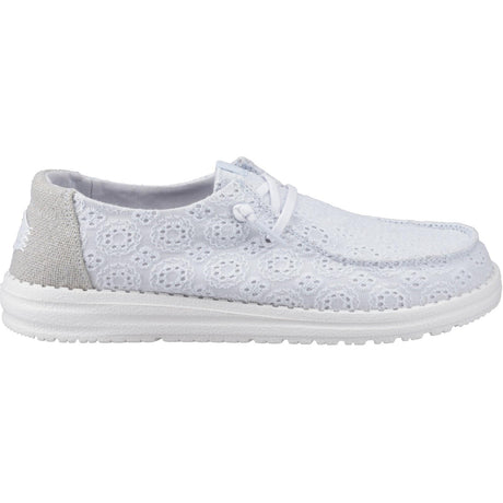 HEYDUDE Womens Wendy Eyelet Lace Shoes Ancient Blue