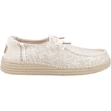 HEYDUDE Womens Wendy Espadrille Retro Palm Shoes Pale Pink/White