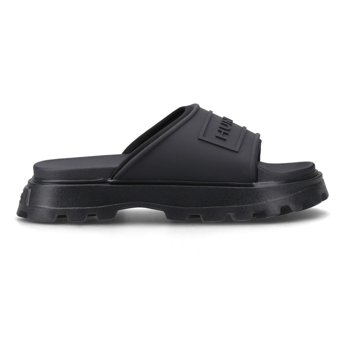 Hunter Womens Moulded Stacked Slider Black